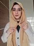 Antique Gold Festive Silk Magnetic Hijab
