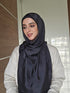 Pitch Black Festive Silk Magnetic Hijab