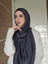 Pitch Black Festive Silk Magnetic Hijab