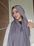 Dull Gray Festive Silk Magnetic Hijab