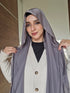 Dull Gray Festive Silk Magnetic Hijab