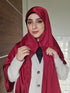 Ruby Red Festive Silk Magnetic Hijab