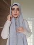 Silver Festive Silk Magnetic Hijab