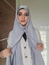 Silver Festive Silk Magnetic Hijab