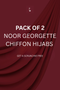Buy 2 Noor Georgette Chiffon Hijabs (Get A Scrunchie Free)
