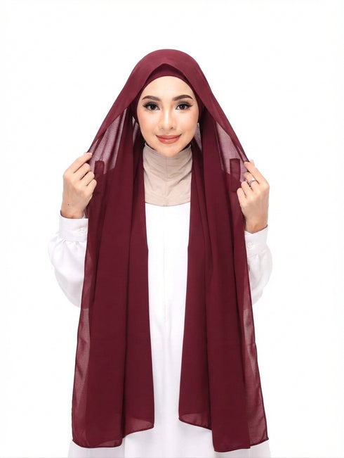 Cherry red magnetic hijab
