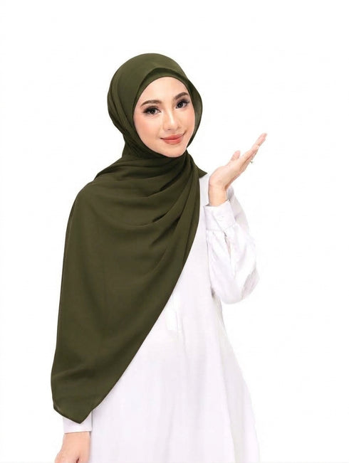 Olive Green Magnetic Hijab