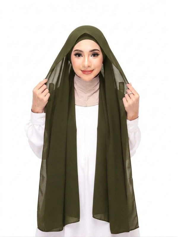 Olive Green Magnetic Hijab