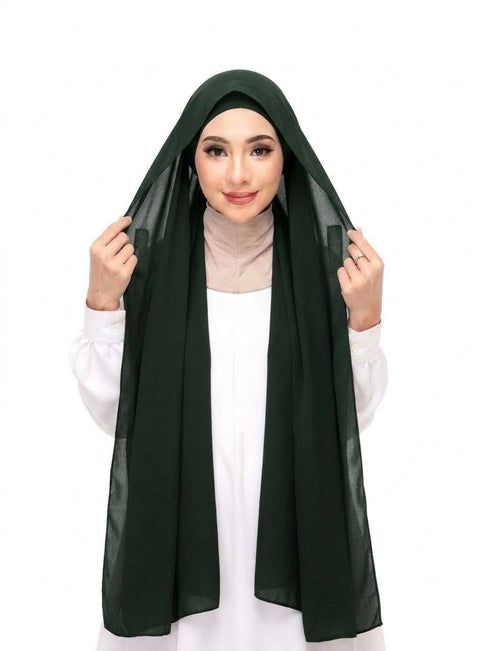 dark cyan-lime green Magnetic Hijab
