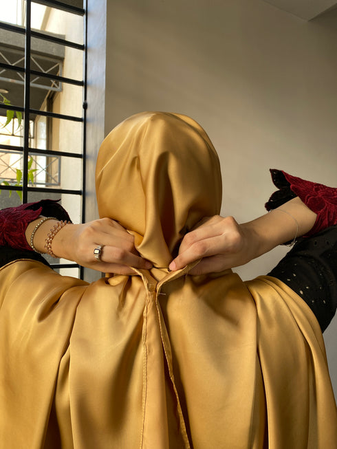 Antique Gold Silk Magnetic Hijab