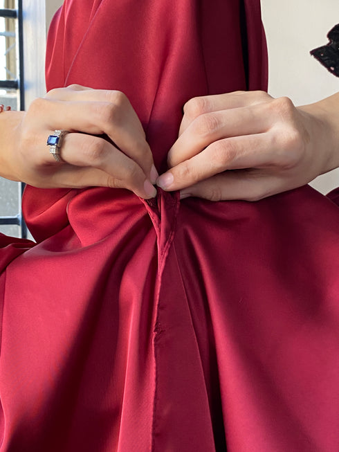 Ruby Red Silk Magnetic Hijab