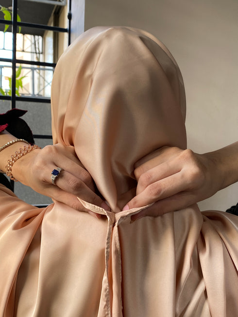 Peach Silk Magnetic Hijab