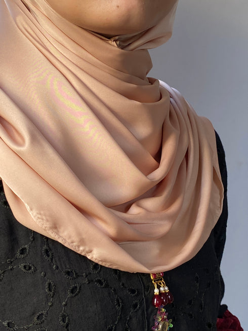 Peach Silk Magnetic Hijab