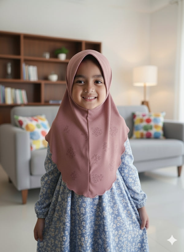 Muted Pink Ready-Go Kids' Hijab