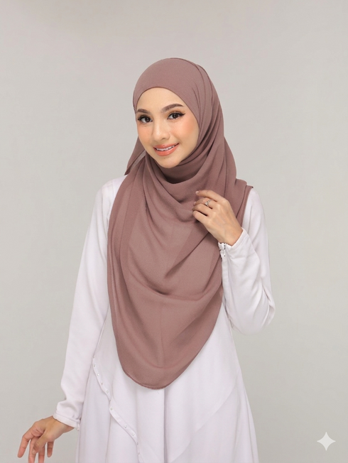 Noor Hijab Pinkish Brown