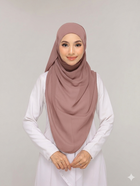 Noor Hijab Pinkish Brown