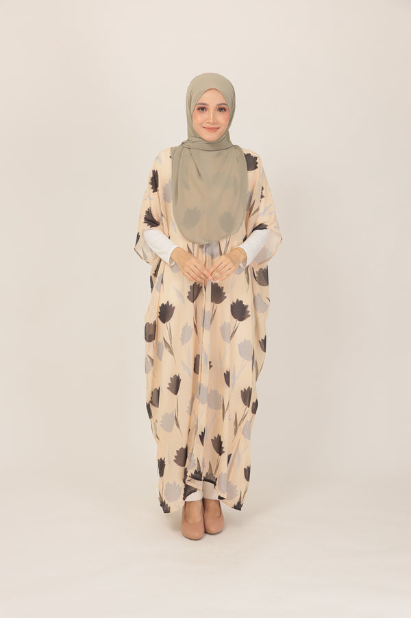 Sand Dune Flora Kaftan – Premium Chiffon Georgette