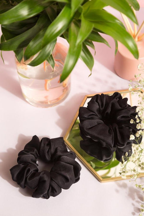 Black Silk Scrunchie