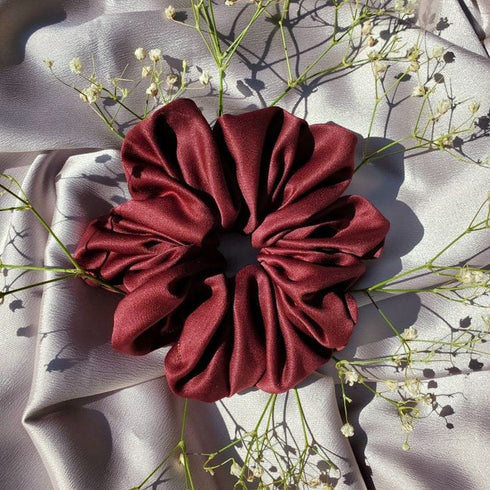 Ruby Red Silk Scrunchie
