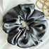 Dull Gray Silk Scrunchie