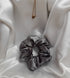 Dull Gray Silk Scrunchie