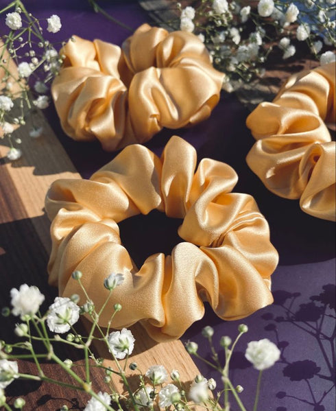 Antique Gold Silk Scrunchie