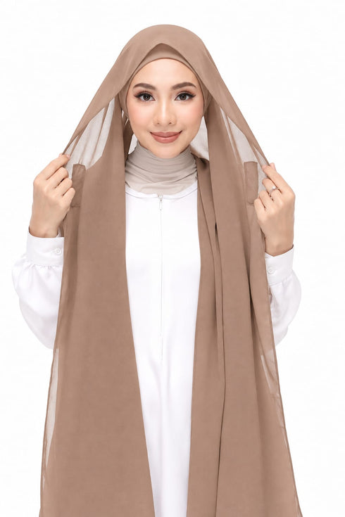 Waffle Beige Magnetic Hijab