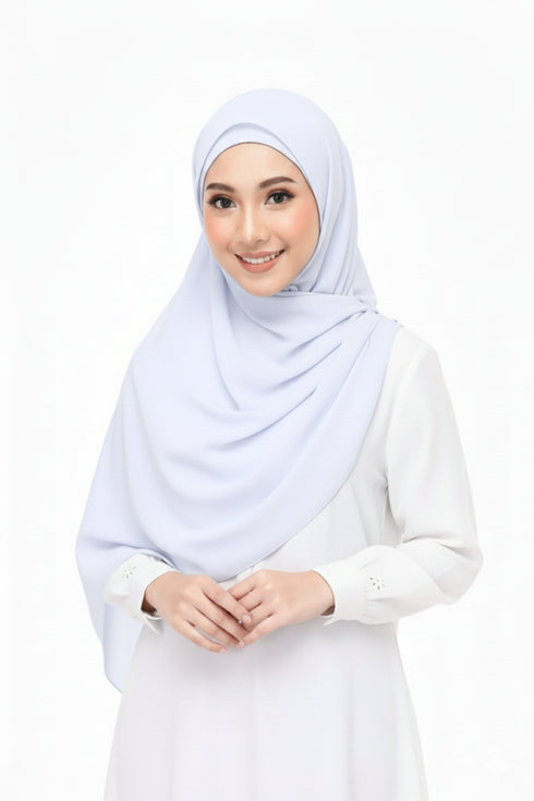 alice blue chiffon magnetic hijab