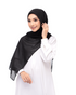 Black Built-in Magnet Hijab with Undercap Attached - DaalAin