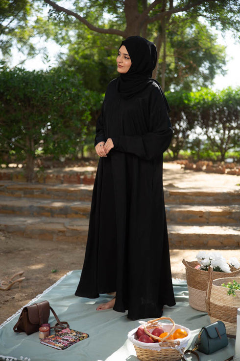 Black kaftan abaya-DaalAin