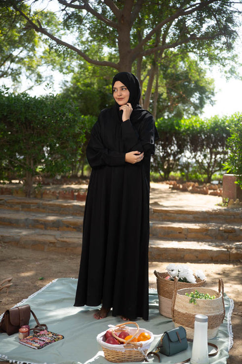 Black kaftan abaya-DaalAin