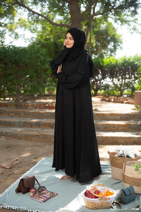 Black kaftan abaya-DaalAin
