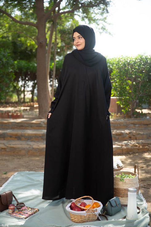 Black kaftan abaya-DaalAin