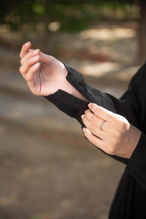 Black kaftan abaya-DaalAin