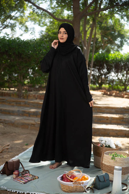 Black kaftan abaya-DaalAin
