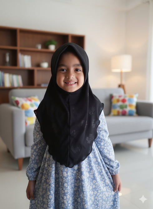 Black Ready-Go Kids' Hijab