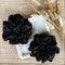 black silk scrunchie