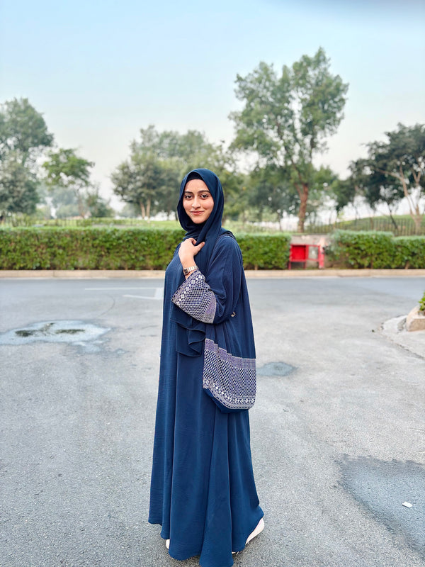 navy blue classic cey abaya