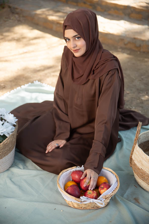 brown kaftan abaya