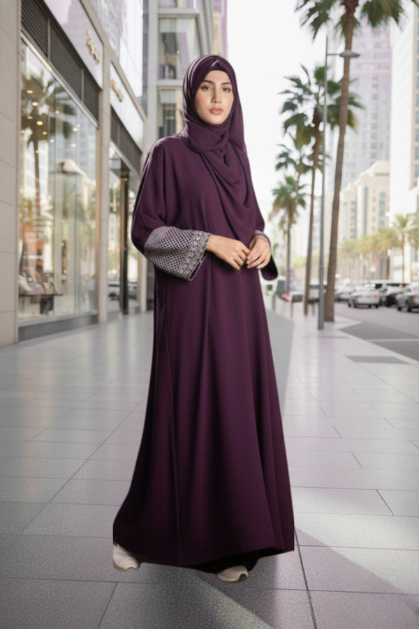 burgundy classic cey abaya