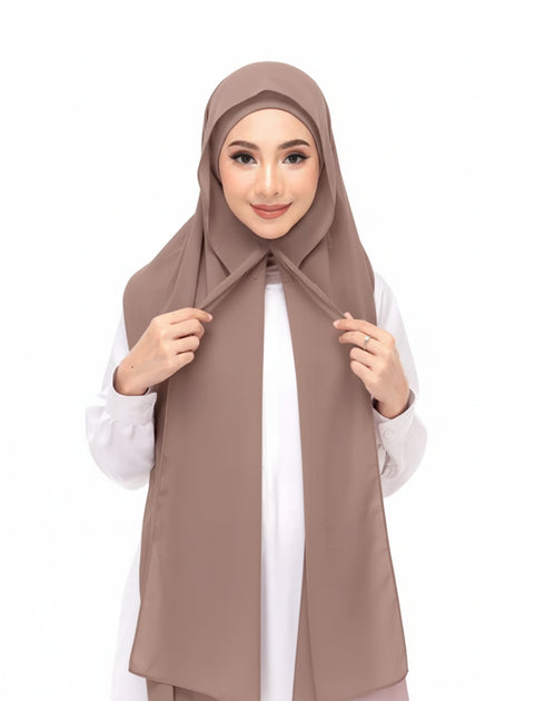 Dark Brown Magnetic Hijab