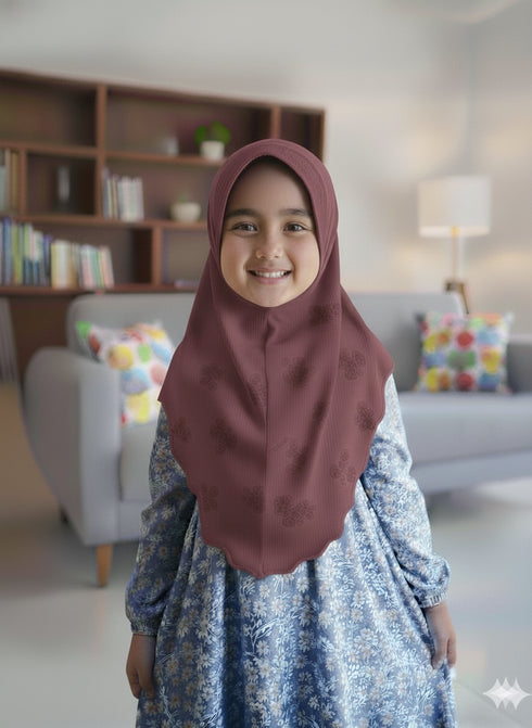 Deep Rosy Brown Ready-Go Kids' Hijab