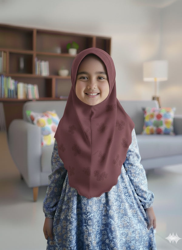 Deep Rosy Brown Ready-Go Kids' Hijab