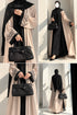Noir Abaya –Black & Beige Embroidered 2-Piece Abaya