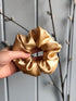 antique gold silk scrunchie