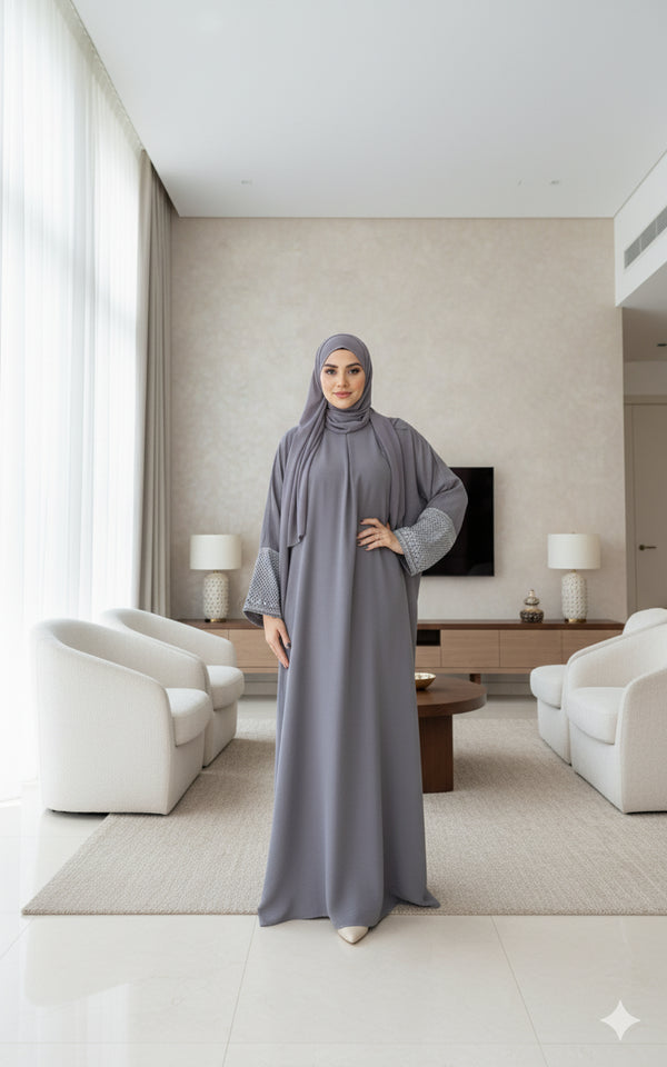 gray classic cey abaya