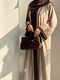 Cocoa Abaya – Chocolate Brown & Beige Embroidered 2-Piece Abaya