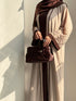 Cocoa Abaya – Chocolate Brown & Beige Embroidered 2-Piece Abaya