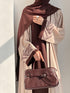 Cocoa Abaya – Chocolate Brown & Beige Embroidered 2-Piece Abaya
