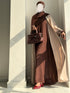 Cocoa Abaya – Chocolate Brown & Beige Embroidered 2-Piece Abaya